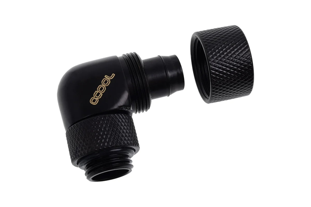 Alphacool Eiszapfen 13/10mm screw-on nozzle 90° rotatable G1/4 - Deep Black