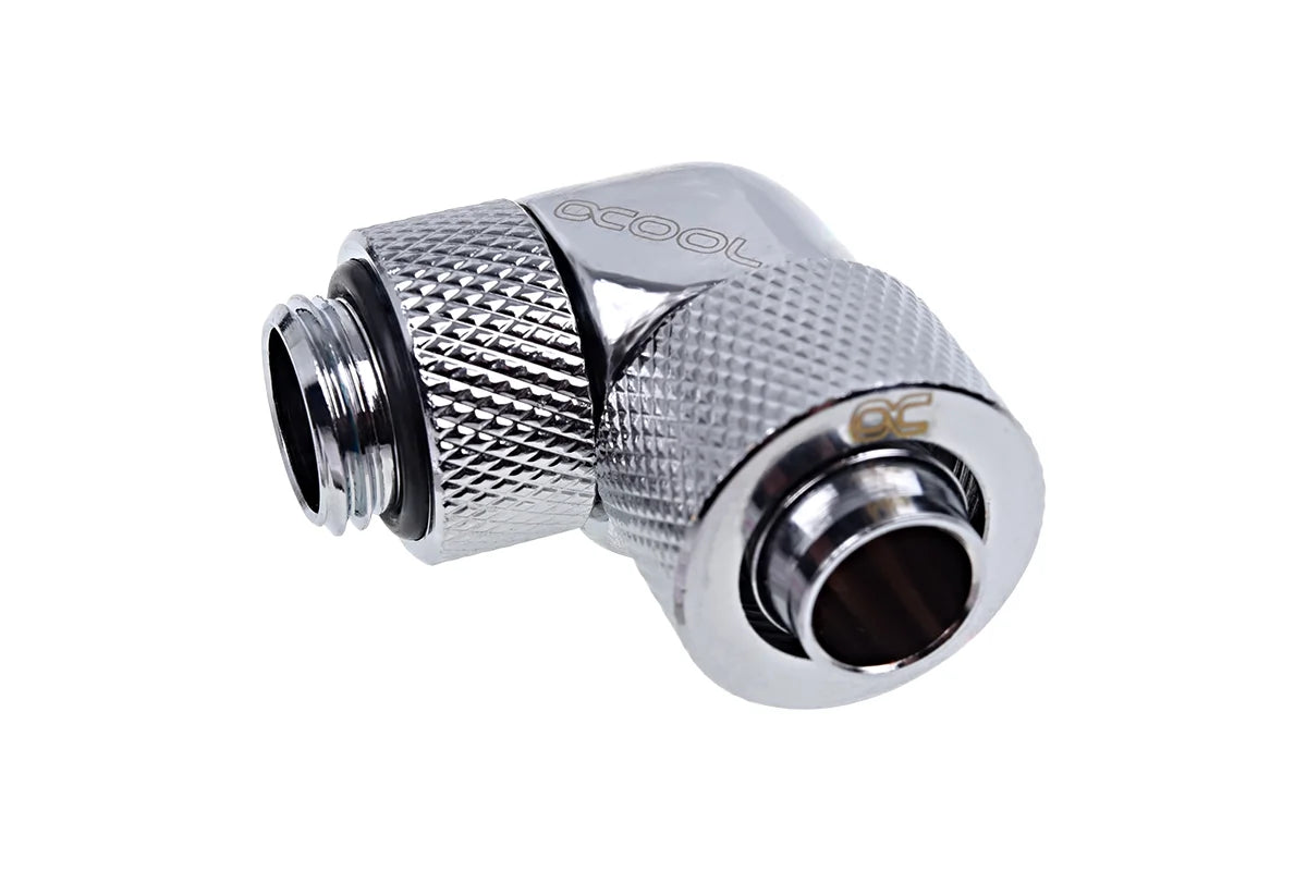 Alphacool Eiszapfen 13/10mm screw-on nozzle 90° rotatable G1/4 - Chrome