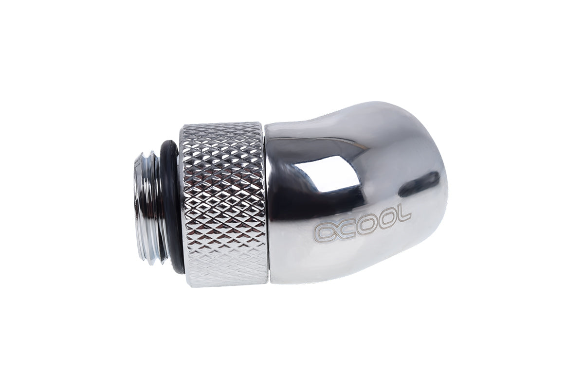 Alphacool Eiszapfen angle adapter 45° rotatable G1/4 AG to G1/4 IG - Chrome