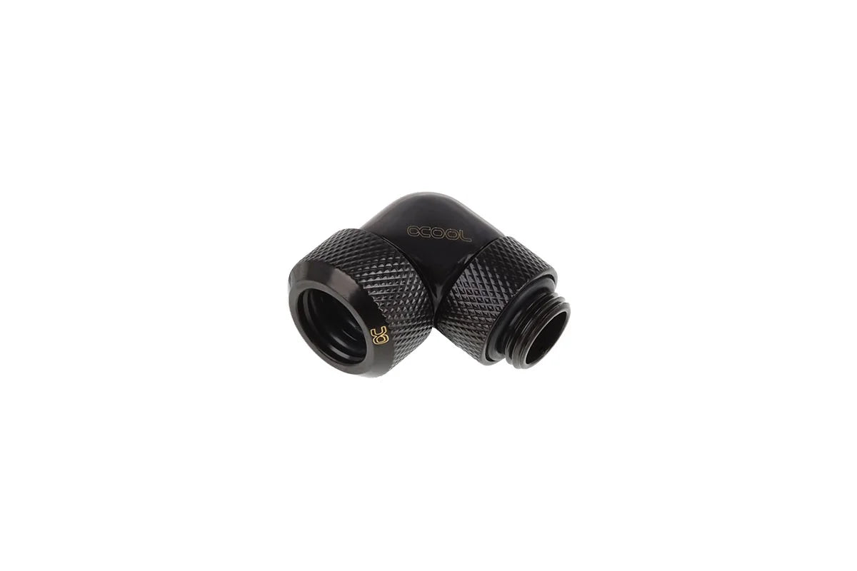 Alphacool Eiszapfen 13mm HardTube screw-on nozzle 90° rotatable G1/4 - Deep Black