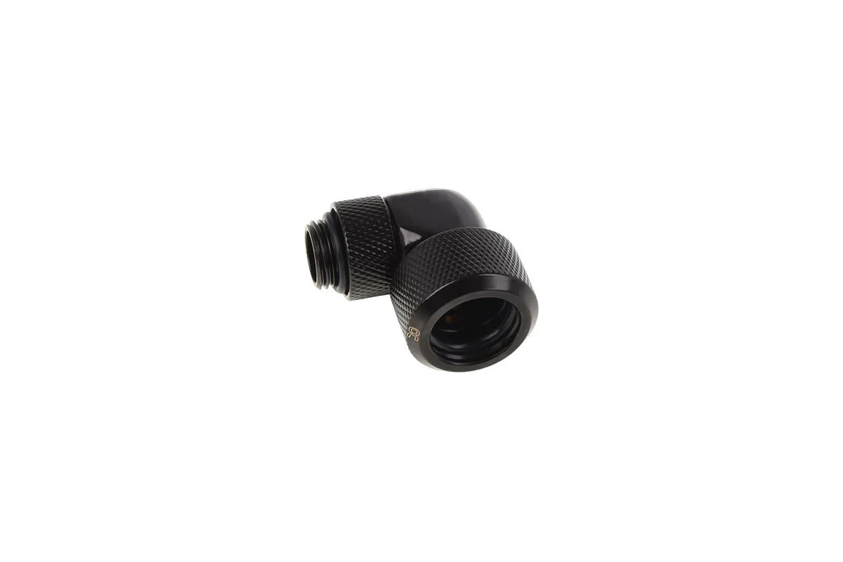 Alphacool Eiszapfen 16mm HardTube screw-on nozzle 90° rotatable G1/4 - Deep Black