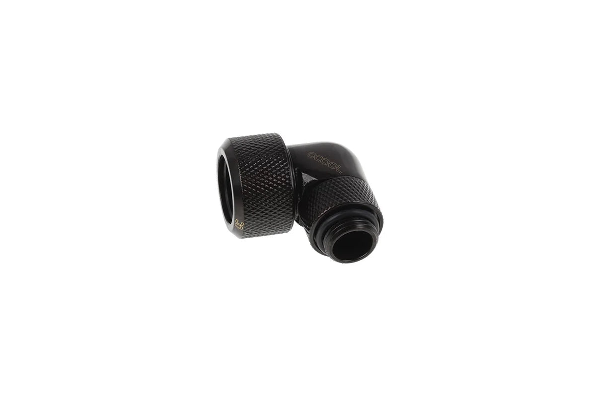 Alphacool Eiszapfen 16mm HardTube screw-on nozzle 90° rotatable G1/4 - Deep Black