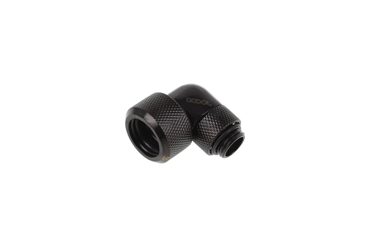Alphacool Eiszapfen 16mm HardTube screw-on nozzle 90° rotatable G1/4 - Deep Black