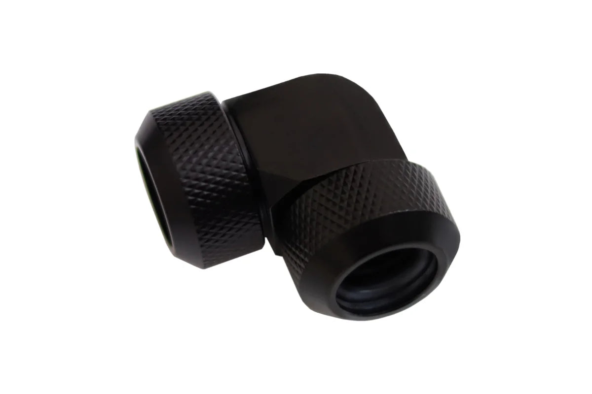 Alphacool Eiszapfen 13mm HardTube screw-on nozzle 90° L-connector acrylic brass tubes - Deep Black
