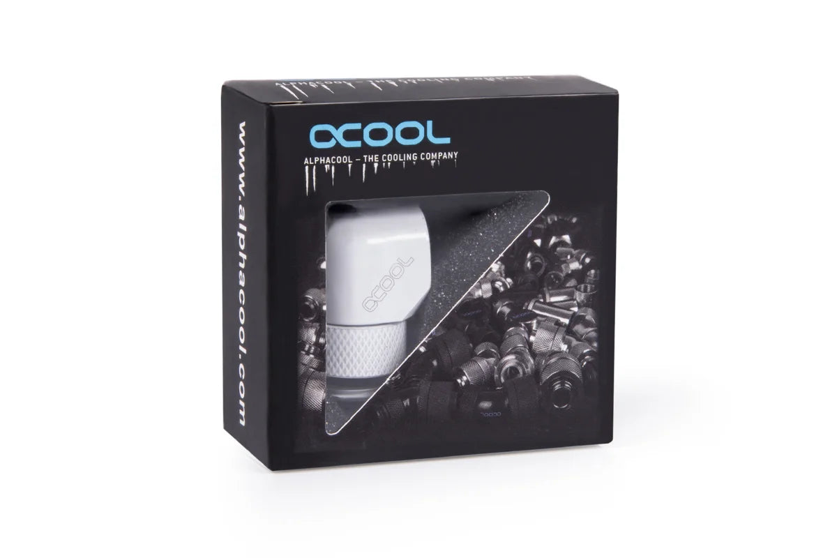 Alphacool Eiszapfen L-connector rotatable G1/4 outer thread to G1/4 inner thread - White