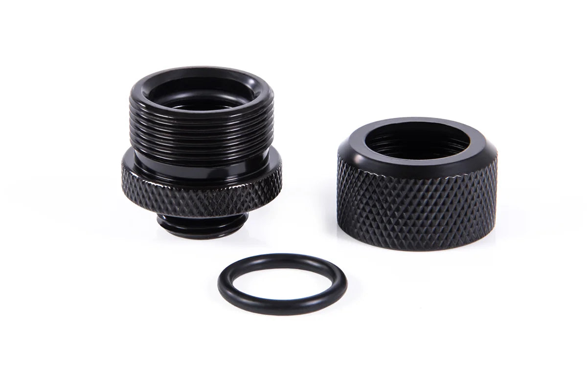 Alphacool Eiszapfen 14mm HardTube compression fitting G1/4 - knurled - deep black