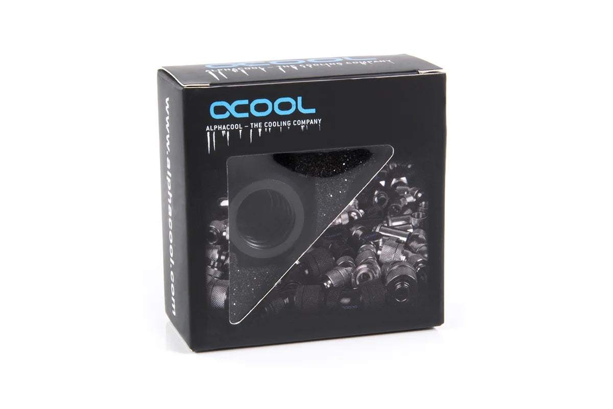 Alphacool Eiszapfen 14mm HardTube compression fitting G1/4 - knurled - deep black