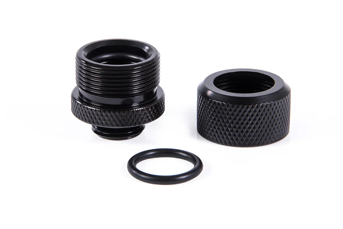 Alphacool Eiszapfen 14mm HardTube compression fitting G1/4 - knurled - deep black sixpack