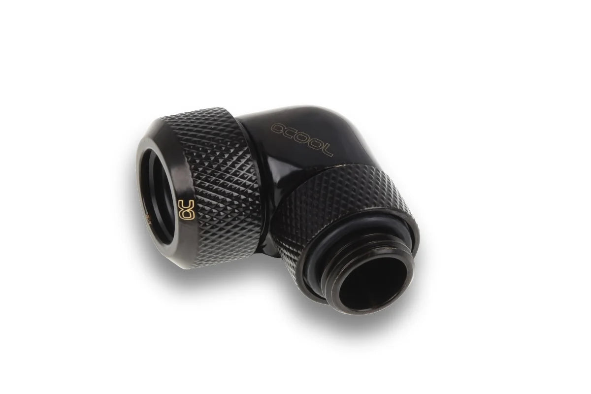 Alphacool Eiszapfen 13mm HardTube screw-on nozzle 90° rotatable G1/4 for acrylic/brass tubes - 4pcs