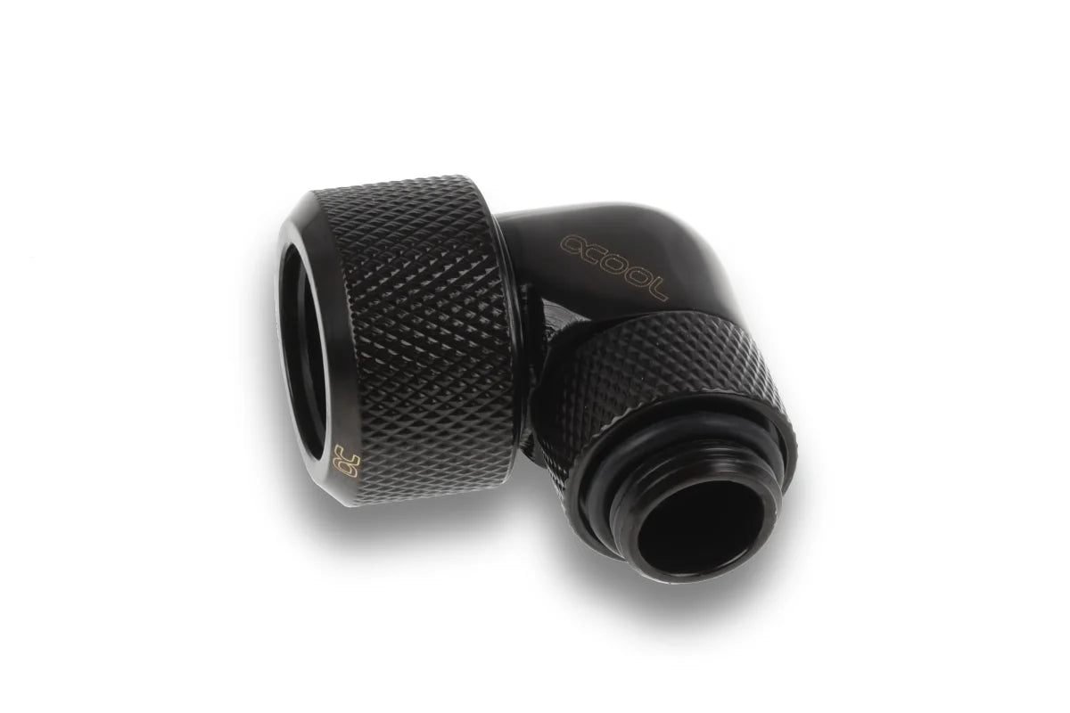 Alphacool Eiszapfen 16mm HardTube screw-on nozzle 90° rotatable G1/4 for acrylic/brass tubes - 4pcs