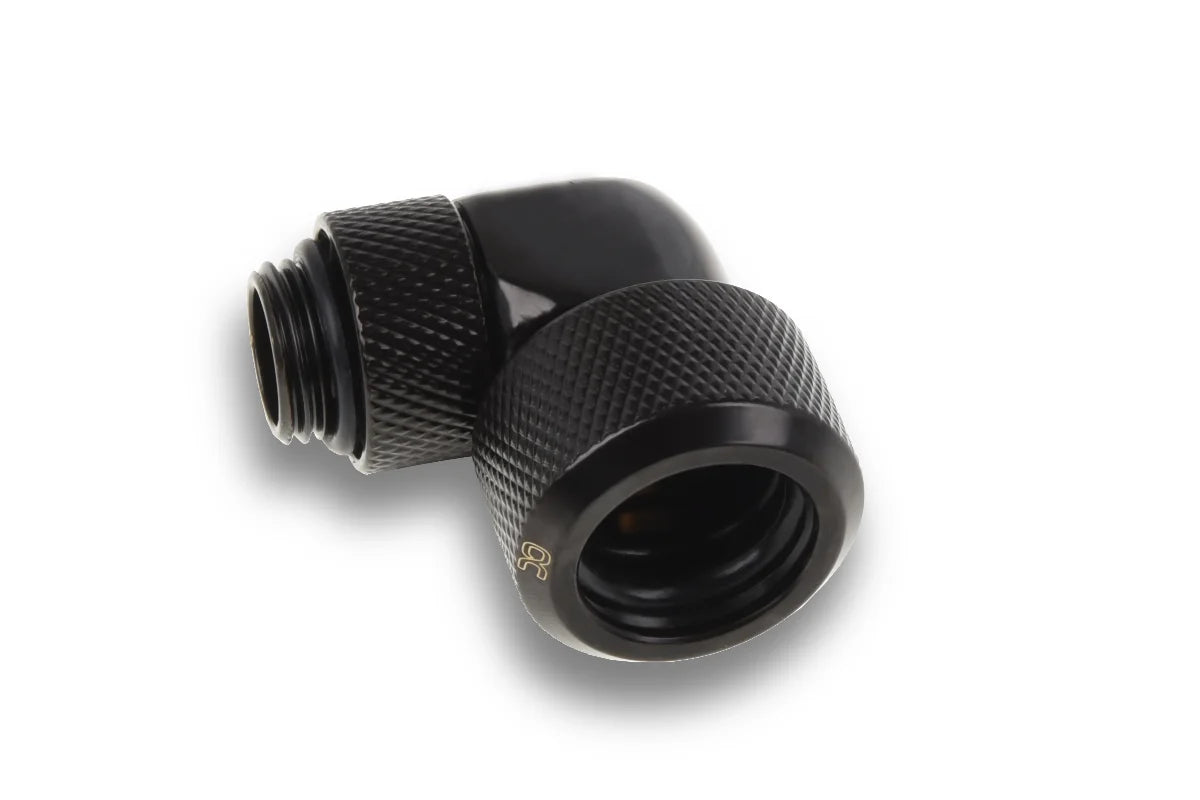 Alphacool Eiszapfen 16mm HardTube screw-on nozzle 90° rotatable G1/4 for acrylic/brass tubes - 4pcs