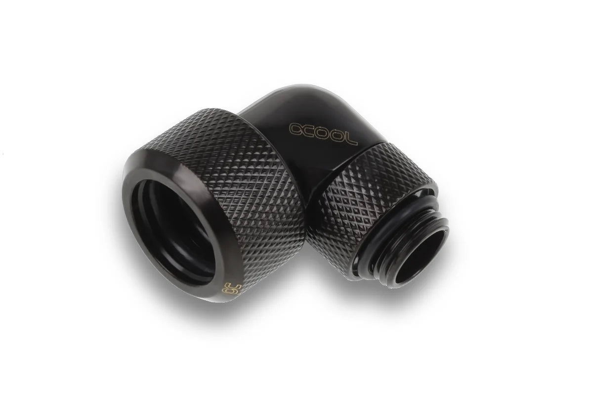Alphacool Eiszapfen 16mm HardTube screw-on nozzle 90° rotatable G1/4 for acrylic/brass tubes - 4pcs