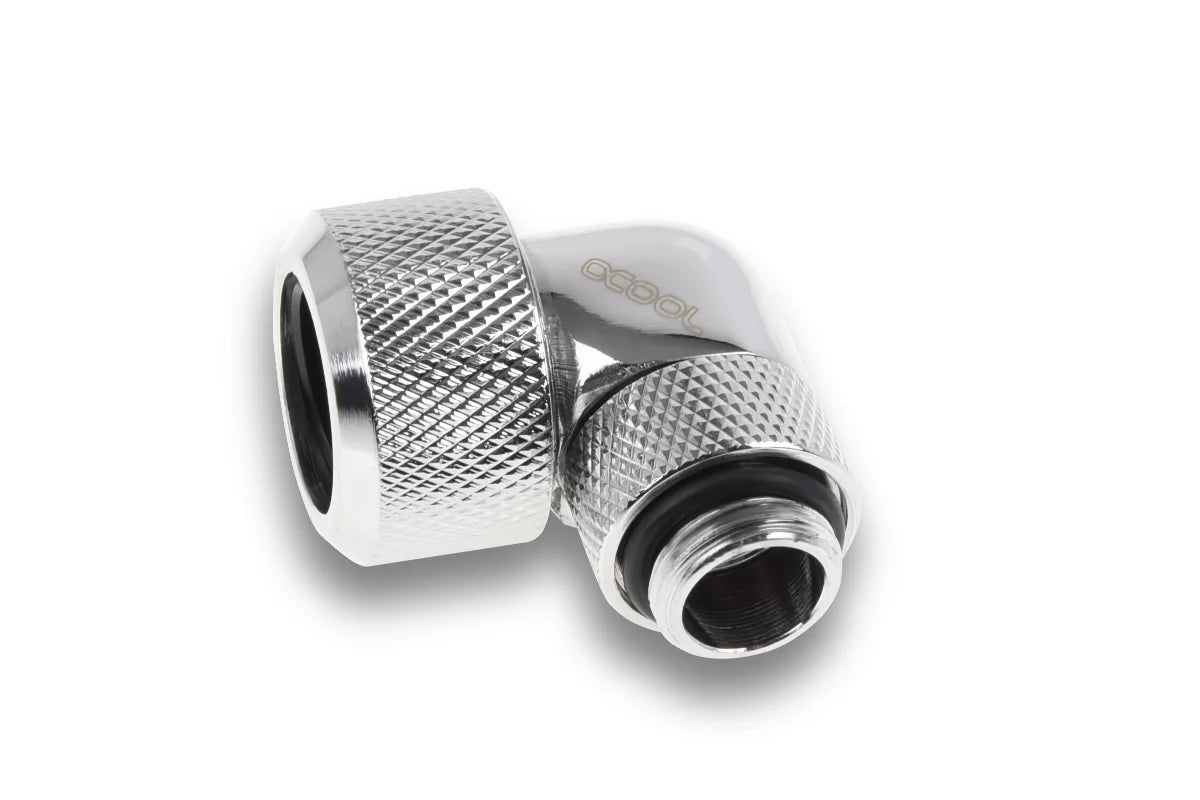 Alphacool Eiszapfen 16mm HardTube screw-on nozzle 90° rotatable G14 for acrylicbrass tubes - 4pcs Chrome