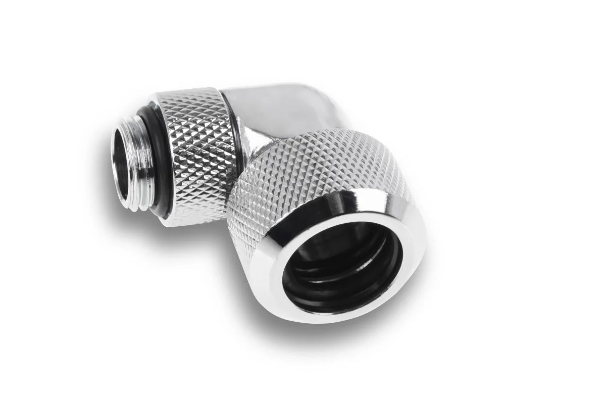 Alphacool Eiszapfen 16mm HardTube screw-on nozzle 90° rotatable G14 for acrylicbrass tubes - 4pcs Chrome