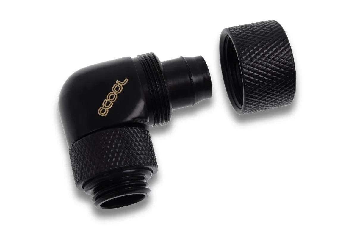 Alphacool Eiszapfen 13/10mm screw-on nozzle 90° rotatable G1/4 - 4pcs Set Deep Black