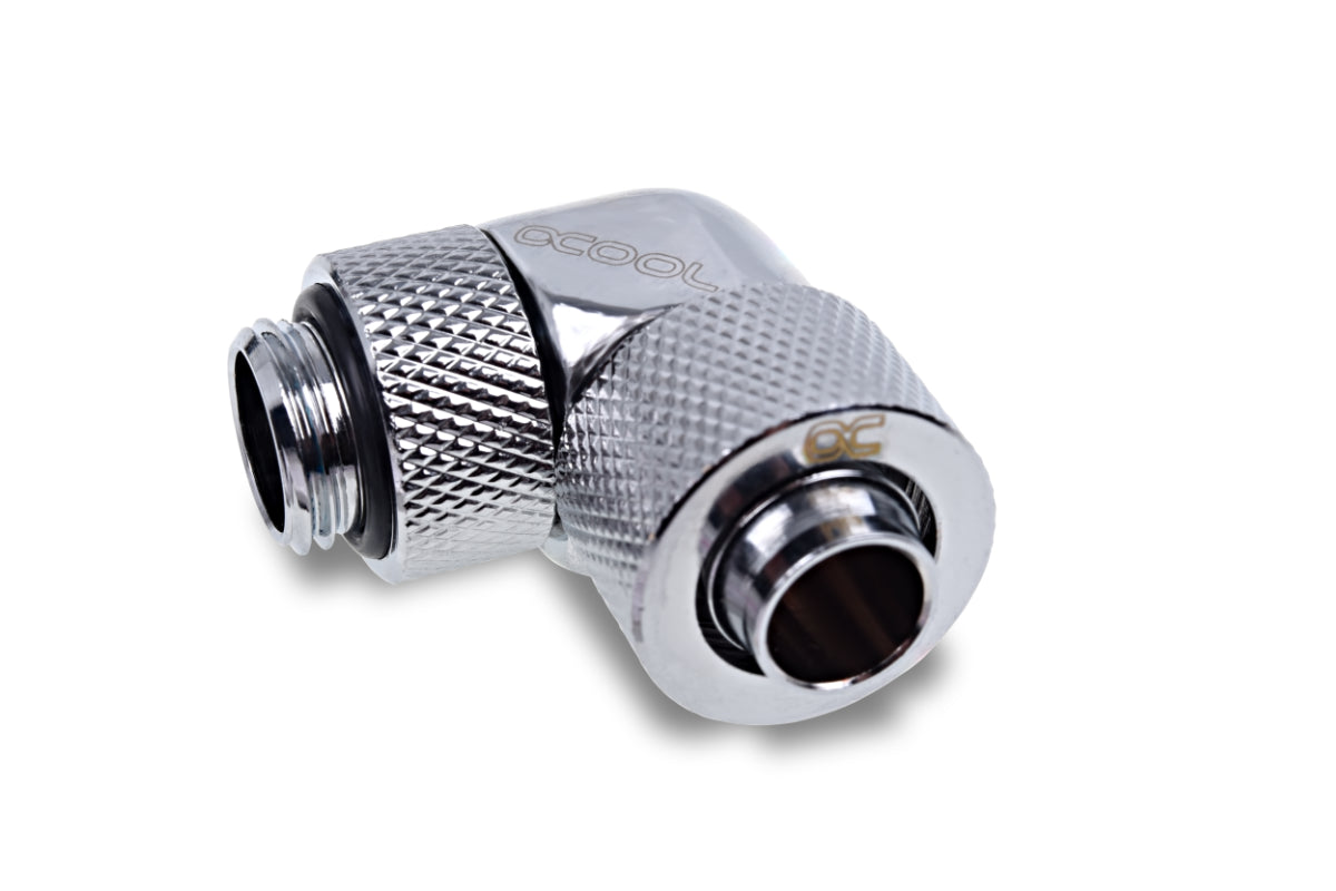 Alphacool Eiszapfen 13/10mm screw-on nozzle 90° rotatable G1/4 - 4pcs Set Chrome