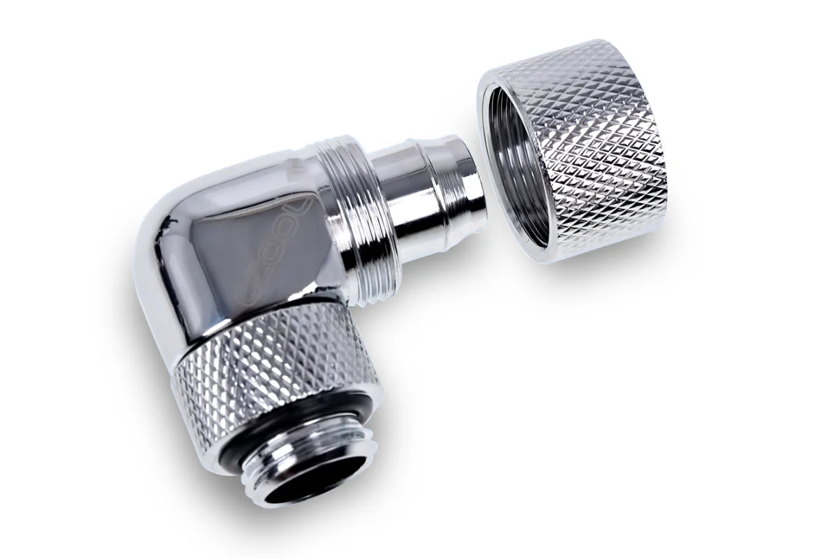Alphacool Eiszapfen 13/10mm screw-on nozzle 90° rotatable G1/4 - 4pcs Set Chrome