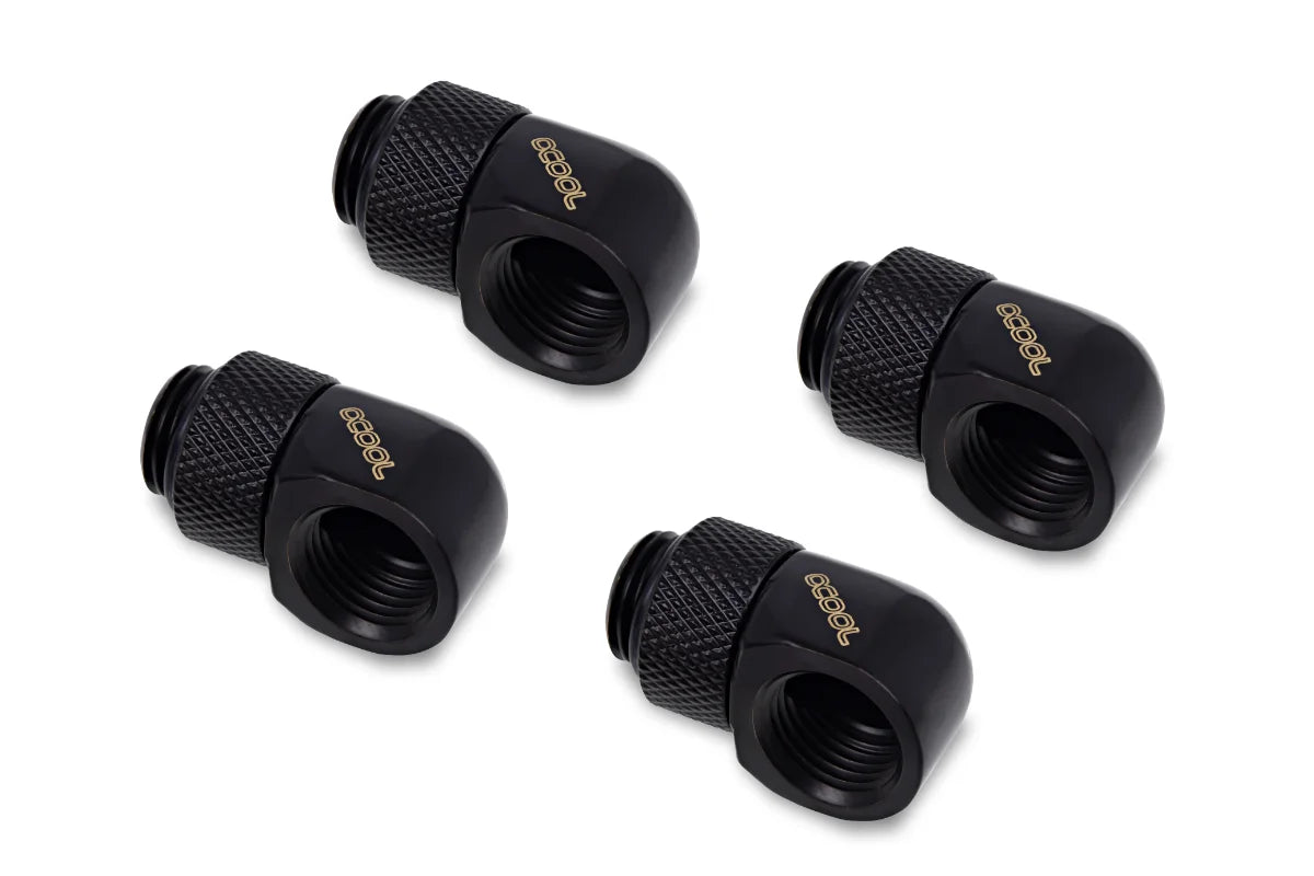 Alphacool Eiszapfen L-connector rotatable G1/4 AG to G1/4 IG - 4pcs Set Deep Black