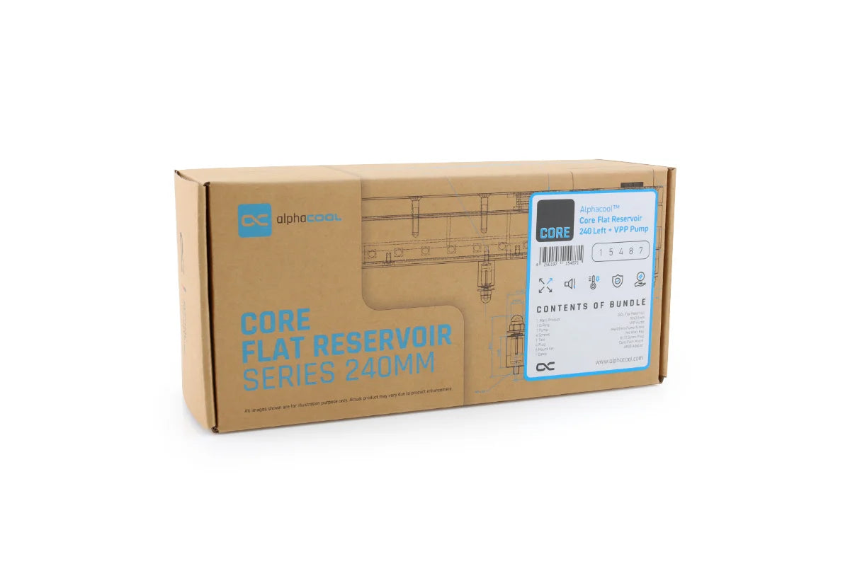 Alphacool Core Flat Reservoir 240 Right with VPP Apex Pump