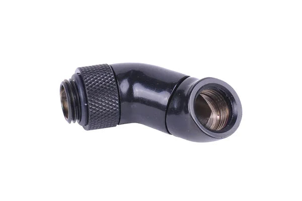 Alphacool HF angle adapter double 45° rotatable G1/4 AG to G1/4 IG - Deep Black