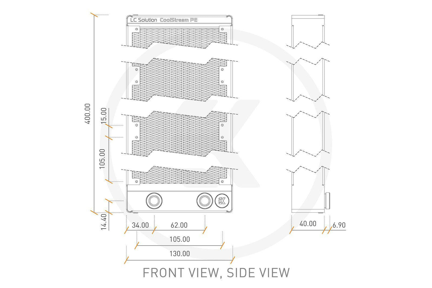 schematic drawing of Coolstream PE 360 radiator