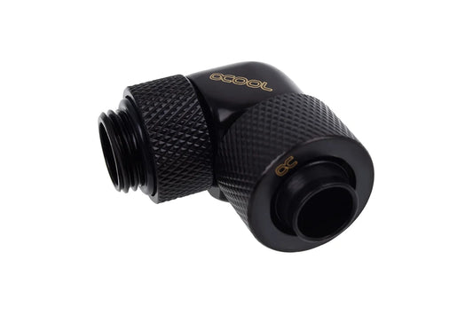 Alphacool Eiszapfen 13/10mm screw-on nozzle 90° rotatable G1/4 - Deep Black
