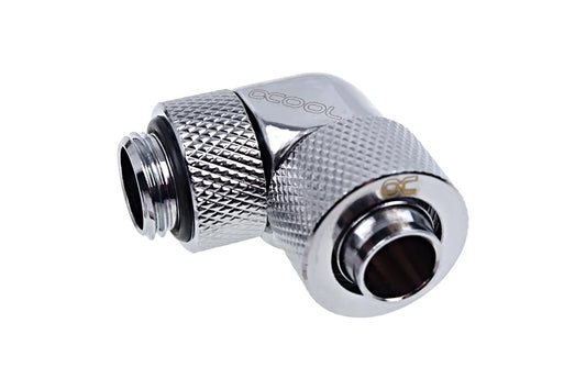 Alphacool Eiszapfen 13/10mm screw-on nozzle 90° rotatable G1/4 - Chrome