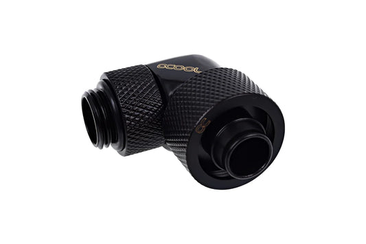 Alphacool Eiszapfen 16/10mm screw-on nozzle 90° rotatable G1/4 - Deep Black