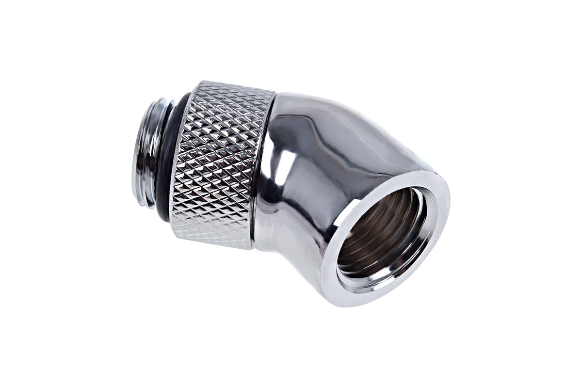 Alphacool Eiszapfen angle adapter 45° rotatable G1/4 AG to G1/4 IG - Chrome