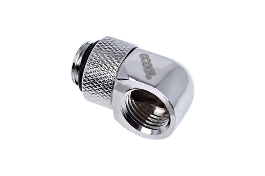 Alphacool Eiszapfen L-connector rotatable G1/4 AG to G1/4 IG - Chrome
