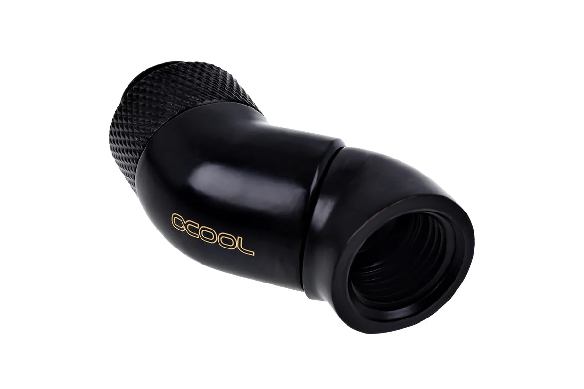Alphacool Eiszapfen angle adapter double 45° rotatable G1/4 AG to G1/4 IG - Deep Black