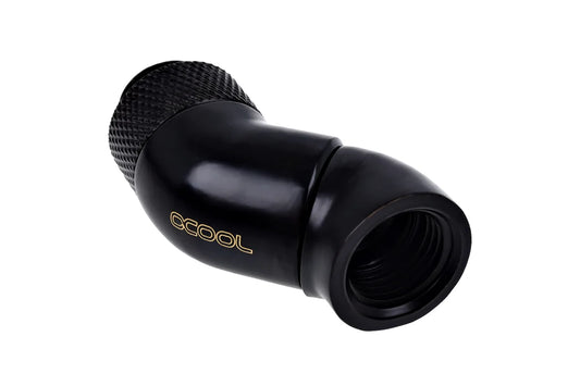 Alphacool Eiszapfen angle adapter double 45° rotatable G1/4 AG to G1/4 IG - Deep Black