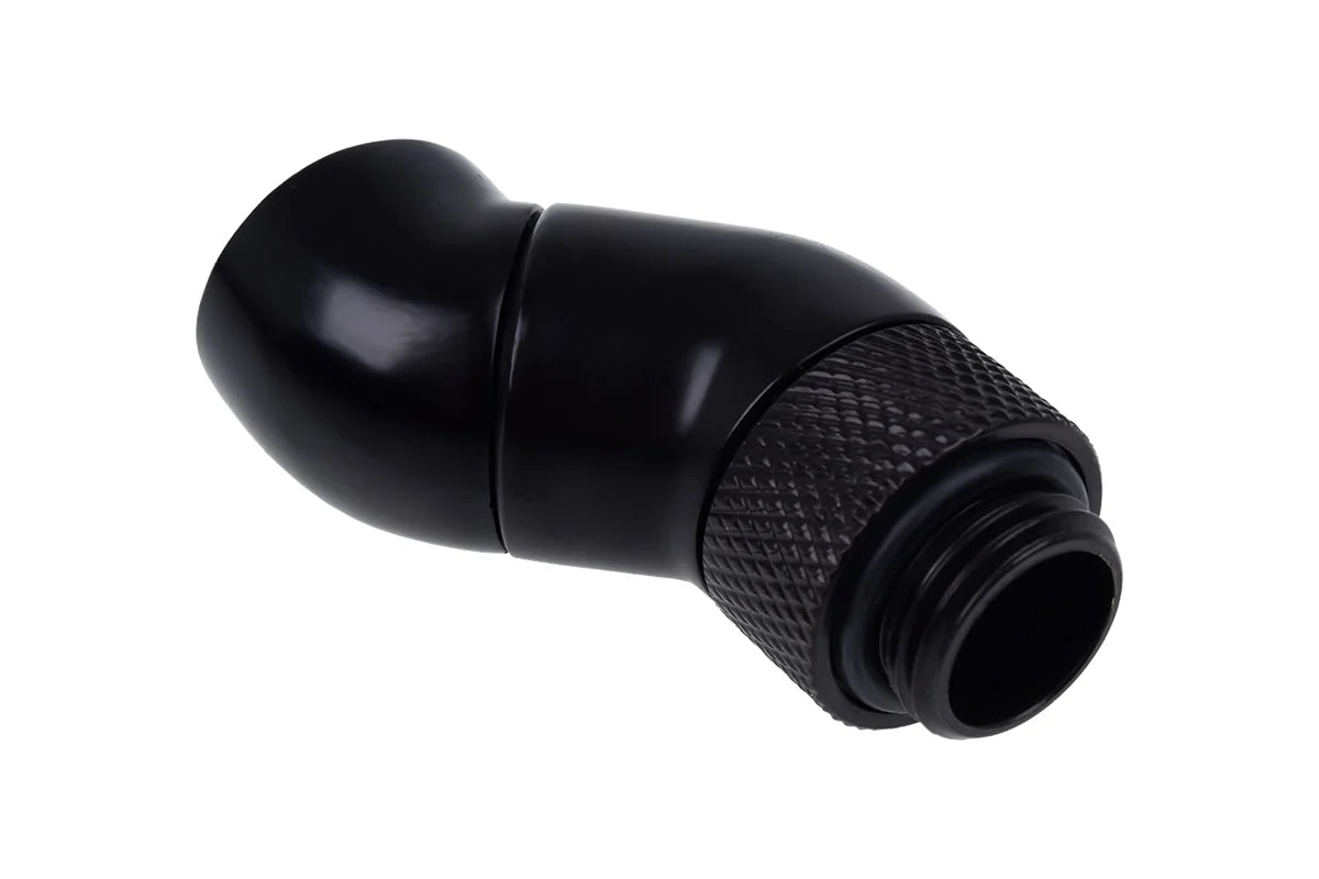 Alphacool Eiszapfen angle adapter double 45° rotatable G1/4 AG to G1/4 IG - Deep Black