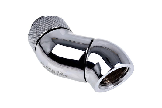Alphacool Eiszapfen angle adapter double 45° rotatable G1/4 AG to G1/4 IG - Chrome