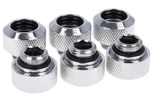 Alphacool Eiszapfen 13mm HardTube screw-on nozzle G1/4 - Chrome Sixpack