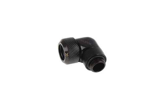 Alphacool Eiszapfen 13mm HardTube screw-on nozzle 90° rotatable G1/4 - Deep Black