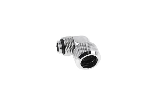 Alphacool Eiszapfen 16mm HardTube screw-on nozzle 90° rotatable G1/4 - Chrome