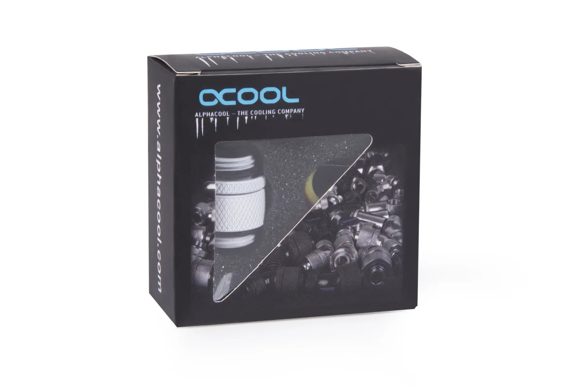 Alphacool Eiszapfen double nipple rotatable G1/4 AG to G1/4 AG - White
