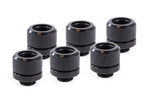 Alphacool Eiszapfen 14mm HardTube compression fitting G14 - knurled - deep black sixpack