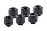 Alphacool Eiszapfen 14mm HardTube compression fitting G14 - knurled - deep black sixpack