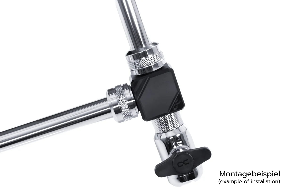 Alphacool Eiszapfen connection terminal 4-way G1/4 IG - Black Acetal