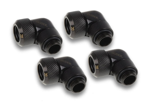 Alphacool Eiszapfen 13mm HardTube screw-on nozzle 90° rotatable G1/4 for acrylic/brass tubes - 4pcs