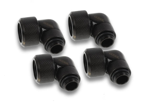 Alphacool Eiszapfen 16mm HardTube screw-on nozzle 90° rotatable G1/4 for acrylic/brass tubes - 4pcs