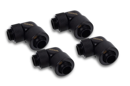 Alphacool Eiszapfen 13/10mm screw-on nozzle 90° rotatable G1/4 - 4pcs Set Deep Black