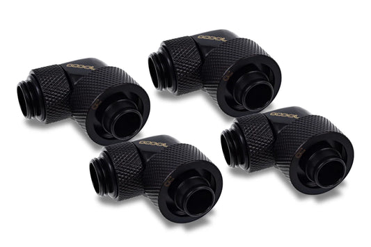 Alphacool Eiszapfen 16/10mm screw-on nozzle 90° rotatable G1/4 - 4pcs Set Deep Black