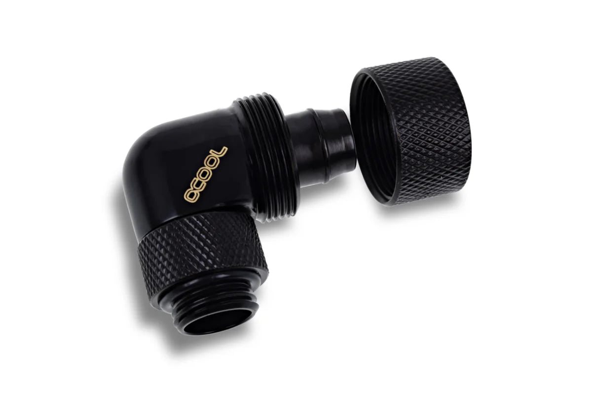 Alphacool Eiszapfen 16/10mm screw-on nozzle 90° rotatable G1/4 - 4pcs Set Deep Black