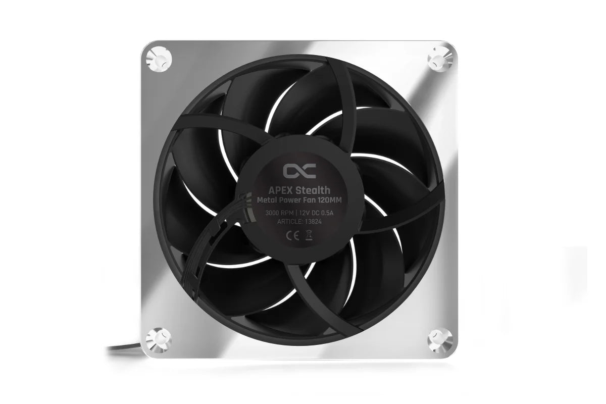 Alphacool Apex Stealth Metal Power Fan 3000rpm Chrome (120x120x25mm)