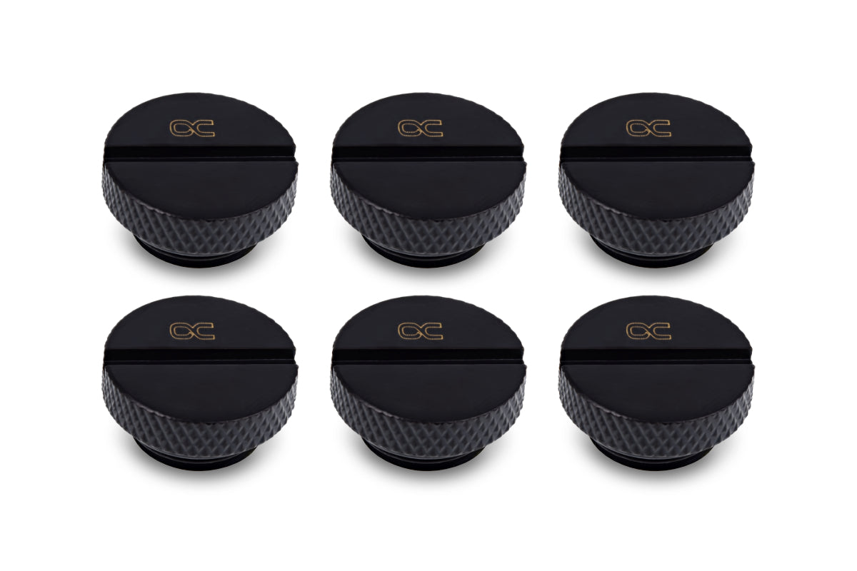 Alphacool Eiszapfen screw plug G1/4 - 6pcs Set Deep Black